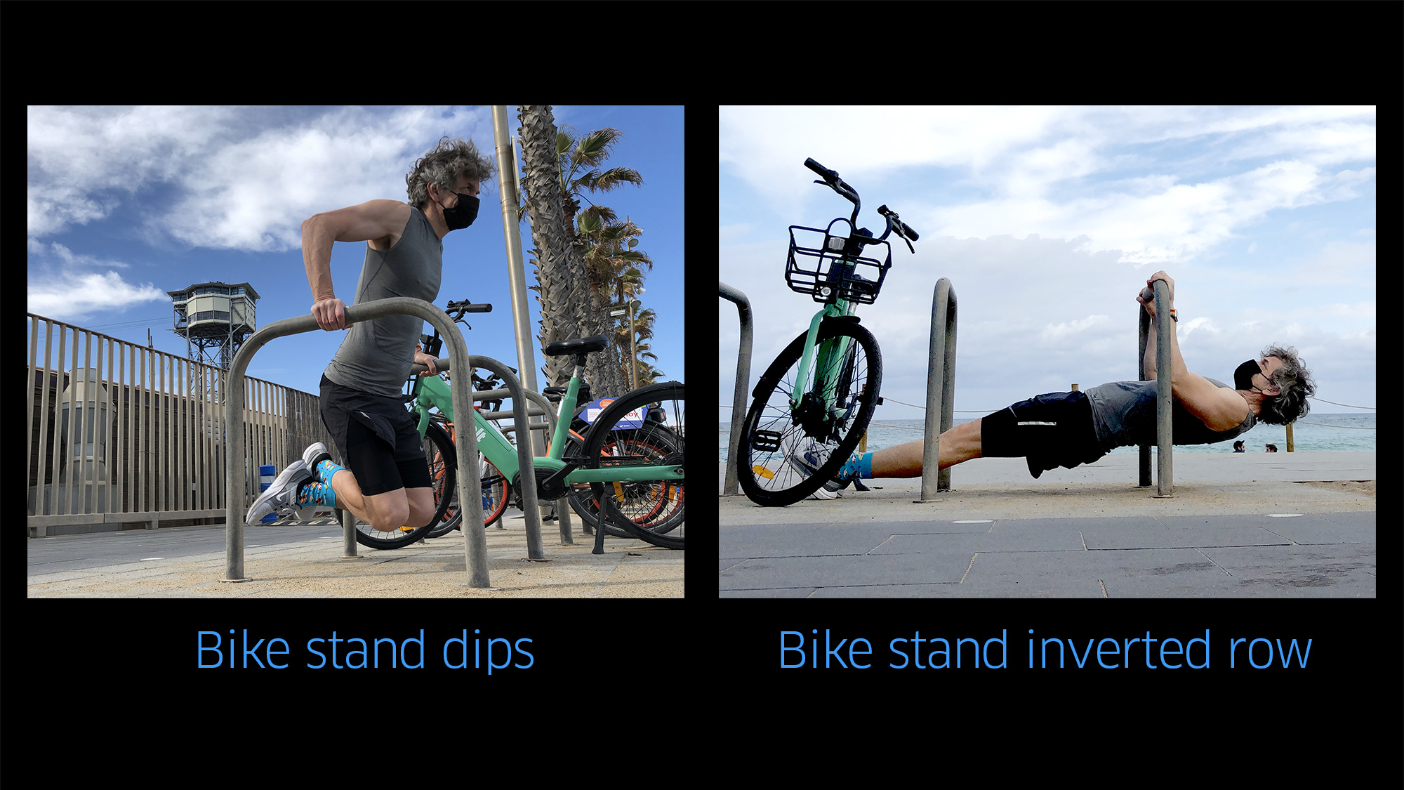 How to use a bike stand for dips and inverted rows