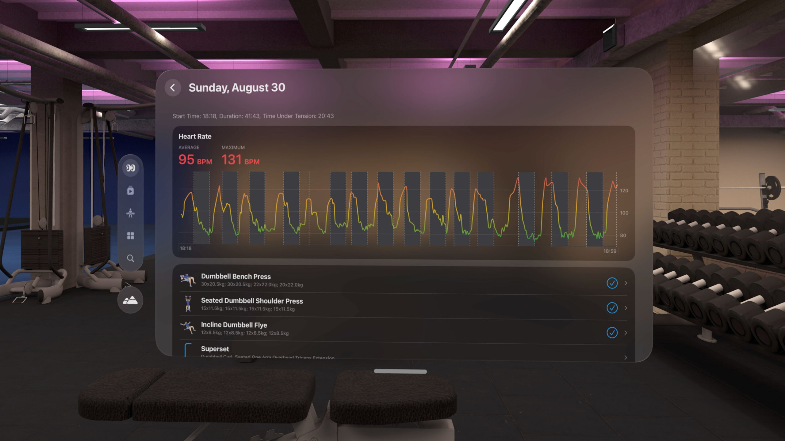 Workout templates on Apple Vision Pro